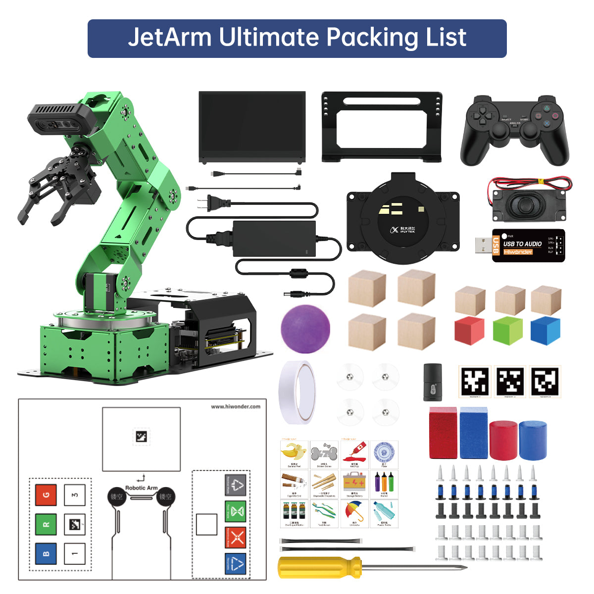 JetArm JETSON NANO Robot Arm ROS Open source Vision Recognition Program Robot